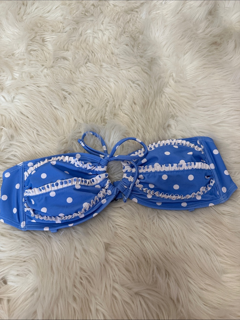 wild fable Blue Polka Dot Bandeau Bikini Top